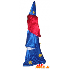 Mascotte de magicienne, en robe bleue, avec un voile sur les yeux - MASFR24013 - Mascottes Humaines
