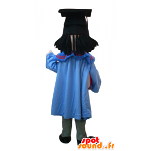 Mascot student med en toga og utdannet lue - MASFR24014 - Maskoter gutter og jenter