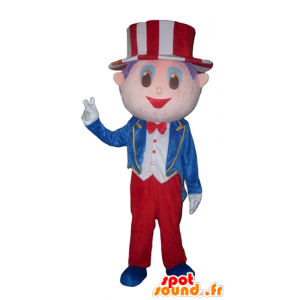 Mascot showman, com um terno e um chapéu - MASFR24015 - Mascotes homem