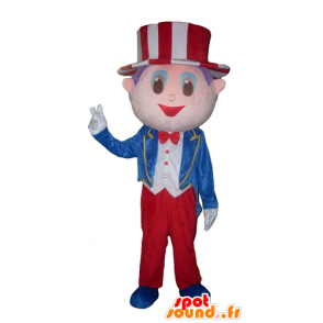 Mascot Showman, mit einem Anzug und einem Hut - MASFR24015 - Menschliche Maskottchen