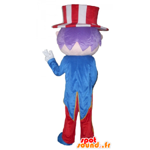 Mascot showman, com um terno e um chapéu - MASFR24015 - Mascotes homem