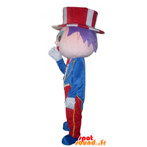 Mascot showman, com um terno e um chapéu - MASFR24015 - Mascotes homem