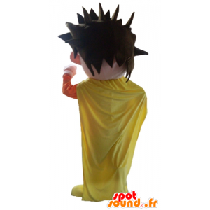Superhero mascot dressed in orange and yellow - MASFR24017 - Superhero mascot