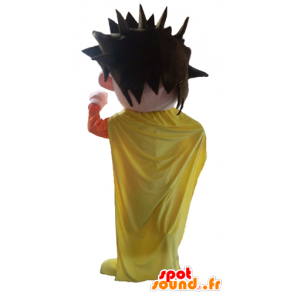 Superhero mascot dressed in orange and yellow - MASFR24017 - Superhero mascot