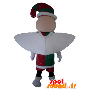 Fada Mascot, duende, vestido vermelho, verde e branco - MASFR24018 - fadas Mascotes