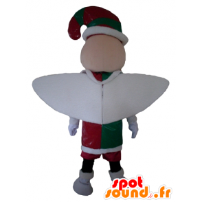 Fairy Mascot, elf, gekleed rood, groen en wit - MASFR24018 - Fairy Mascottes