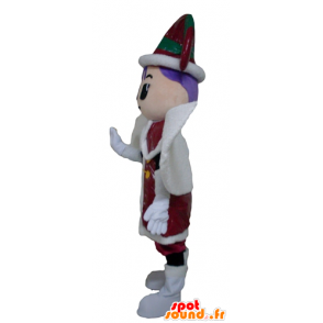 Mascotte de fée, de lutin, en tenue rouge, verte et blanche - MASFR24018 - Mascottes Fée