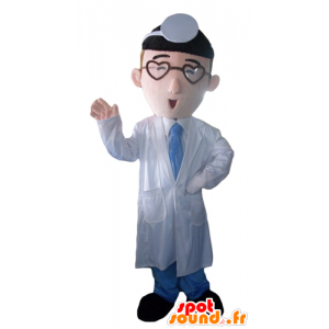 Mascotte médico en médico en una bata blanca - MASFR24019 - Mascotas humanas