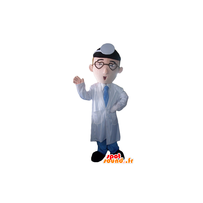 Μασκότ γιατρό σε γιατρό σε ένα λευκό παλτό - MASFR24019 - Ανθρώπινα Μασκότ