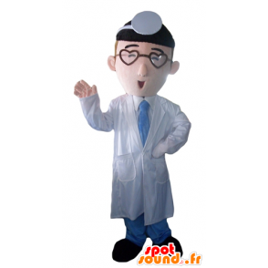 Læge maskot, læge i hvid frakke - Spotsound maskot kostume