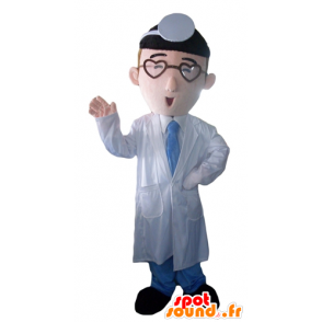 Mascotte médico en médico en una bata blanca - MASFR24019 - Mascotas humanas