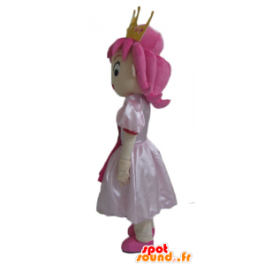 Princesa Mascot com cabelo rosa com um vestido bonito - MASFR24022 - Mascotes humanos