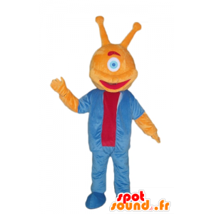 Mascot orange cizinec pouze s jedním okem - MASFR24023 - Neutajované Maskoti