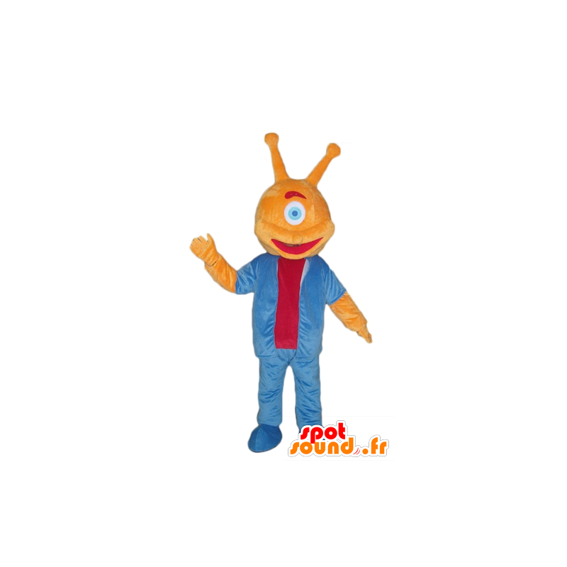 Mascot orange alien with only one eye - MASFR24023 - Mascots unclassified