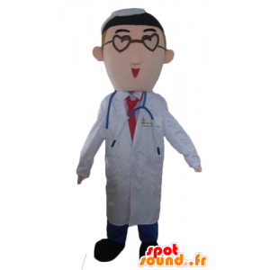 Mascotte de médecin, de docteur en blouse blanche - MASFR24025 - Mascottes Humaines