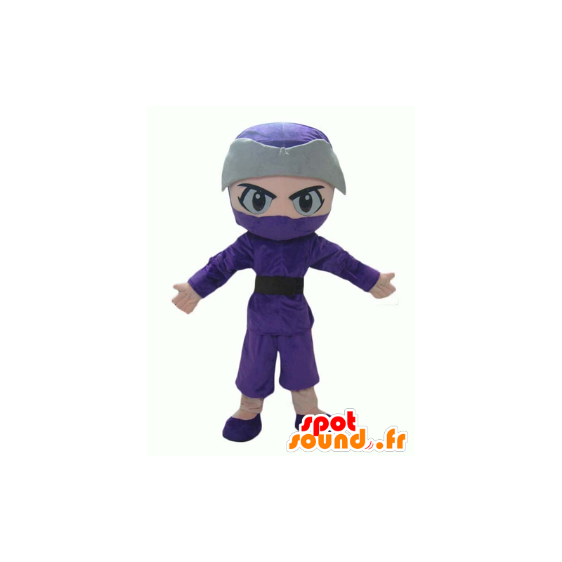 Mascotte de ninja, de garçon en tenue violette et grise - MASFR24026 - Mascottes Garçons et Filles