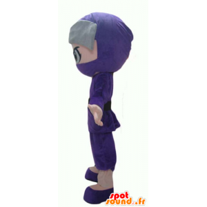 Menino mascote ninja no vestido roxo e cinza - MASFR24026 - Mascotes Boys and Girls