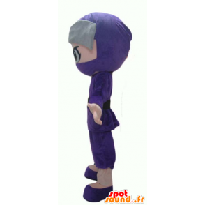 Ninja maskot, pojke i lila och grå outfit - Spotsound maskot
