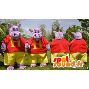 Mascotas Purple hipopótamo vestidos. Pack de 2 - MASFR006599 - Hipopótamo de mascotas