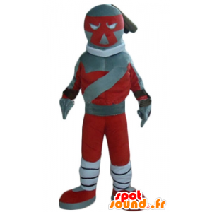 Leksakmaskot, röd och grå robot - Spotsound maskot