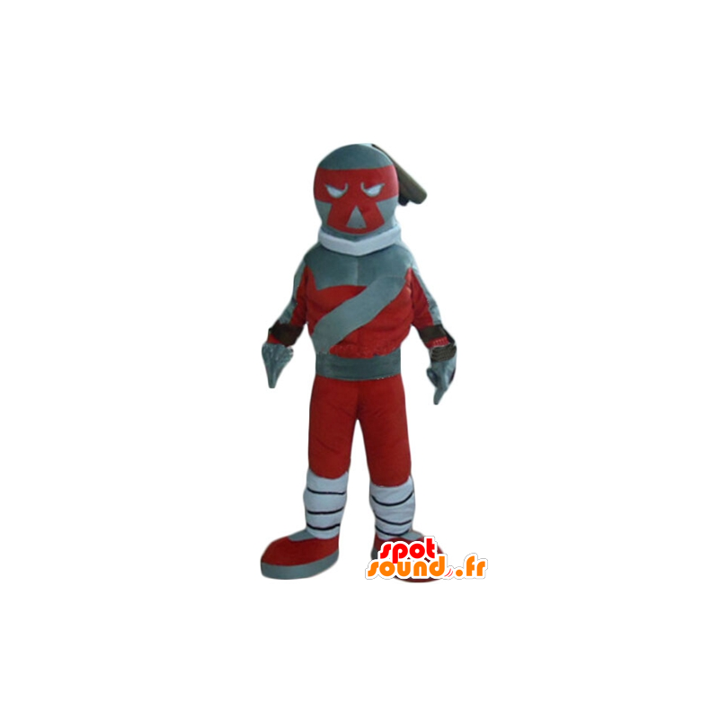 おもちゃのマスコット、赤と灰色のロボット-MASFR24032-ロボットのマスコット