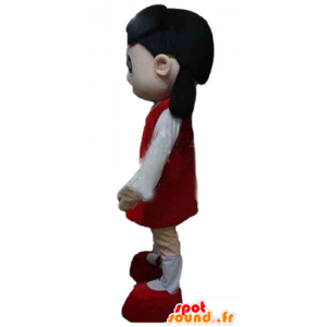 Mascota de la muchacha, vestida de rojo y blanco - MASFR24033 - Chicas y chicos de mascotas