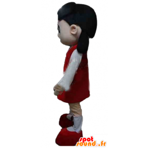 Girl mascot, dressed red and white - MASFR24033 - Mascots boys and girls