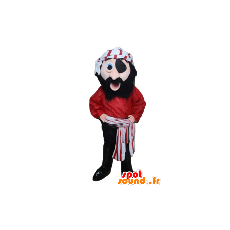 Pirate Mascot rode jurk, zwart en wit - MASFR24034 - mascottes Pirates