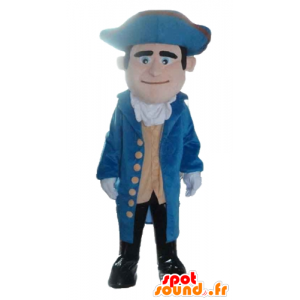 Soldaat Mascot, vintage blauwe en gele outfit - MASFR24036 - mascottes Soldiers