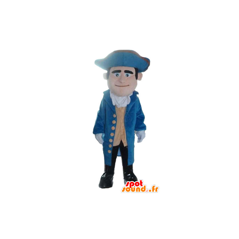 Soldaat Mascot, vintage blauwe en gele outfit - MASFR24036 - mascottes Soldiers