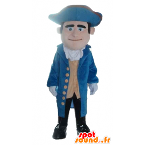 Soldado Mascot, roupa azul e amarela do vintage - MASFR24036 - mascotes Soldiers