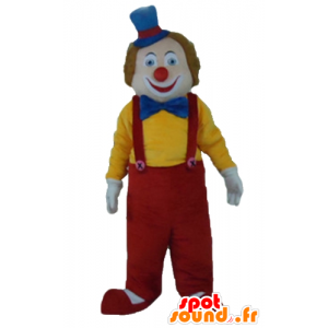 Mångfärgad clownmaskot, leende och söt - Spotsound maskot