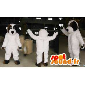 Witte en bruine hond mascotte. Dog Costume - Mascottes van de hond - MASFR006601 - SpotSound.fr