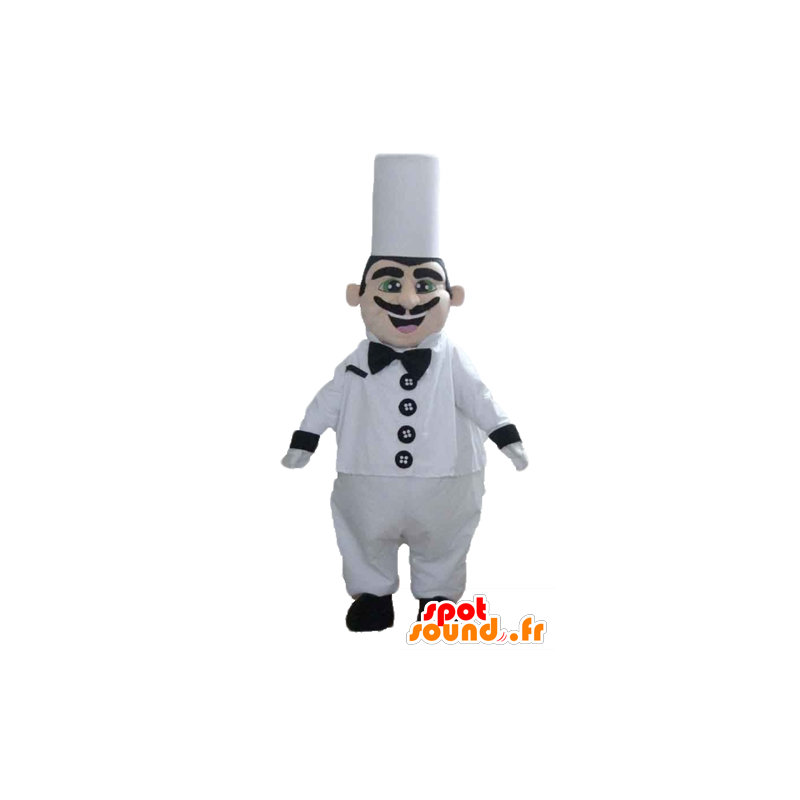 Chef mascotte con un cappello e un paio di baffi - MASFR24041 - Umani mascotte