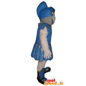 Gladiator maskot, i traditionelt blåt tøj - Spotsound maskot