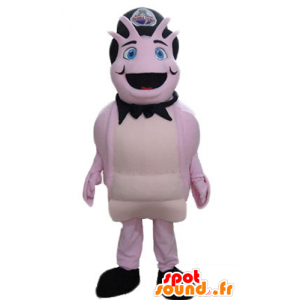 Crustáceo Mascot, criatura de color rosa con un sombrero negro - MASFR24044 - Mascotas del océano