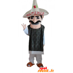 Maskot mustachioed meksikansk med en sombrero - MASFR24045 - menneskelige Maskoter