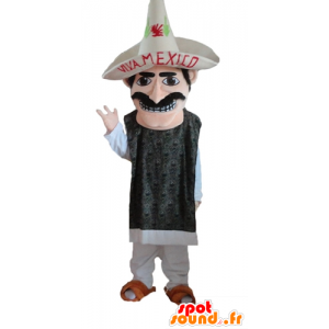 Mustached mexicansk maskot med en sombrero - Spotsound maskot