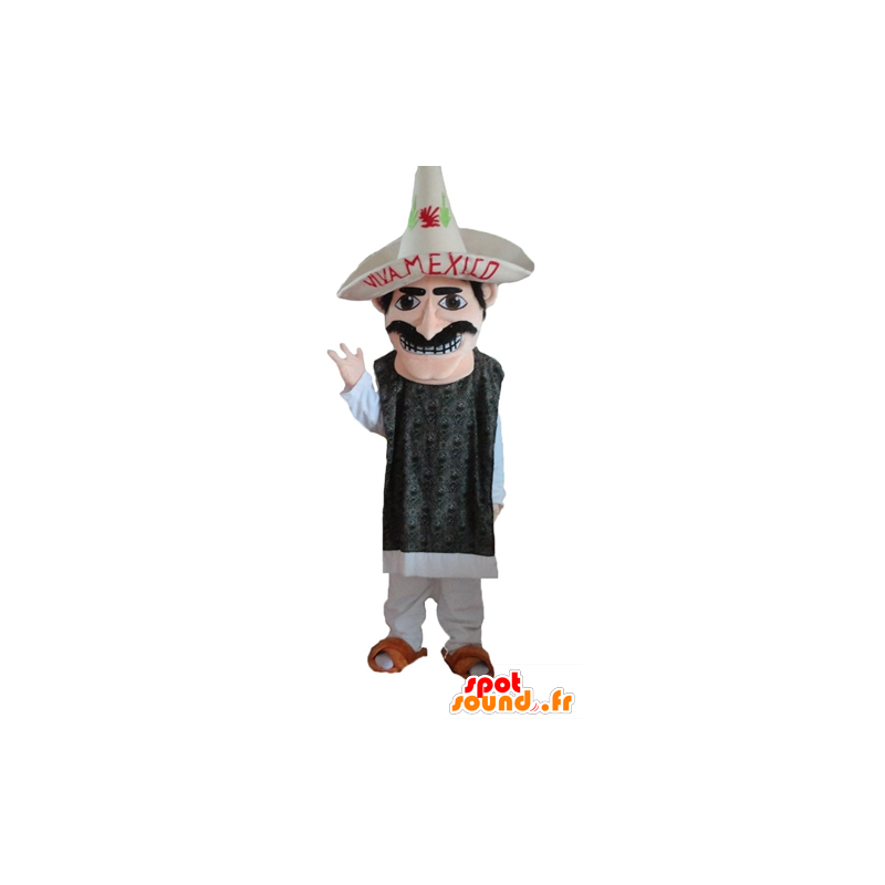 Mascot bigode mexicano com um sombrero - MASFR24045 - Mascotes humanos