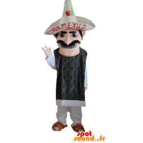 Mexican mustachioed mascot with a sombrero - MASFR24045 - Human mascots