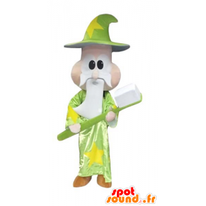 Sorcerer Maskottchen, Zauberer, mit einem riesigen Zahnbürste - MASFR24047 - Menschliche Maskottchen