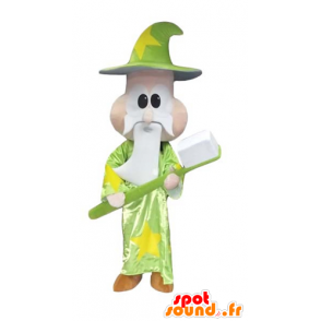 Sorcerer Mascot, magiker, med en gigantisk tannbørste - MASFR24047 - menneskelige Maskoter