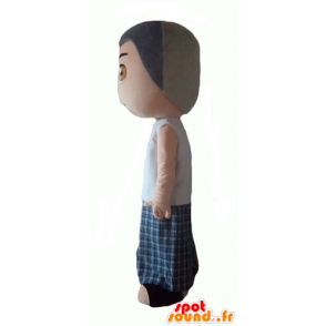 Maskot malé dítě s kostkované kalhoty - MASFR24049 - maskoti Child