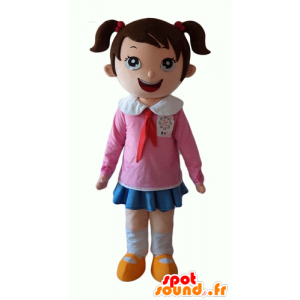 Mascote pequena menina, estudante muito alegre - MASFR24050 - Mascotes Boys and Girls