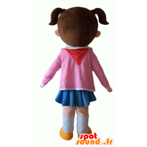 Little girl mascot, very smiling schoolgirl - MASFR24050 - Mascots boys and girls