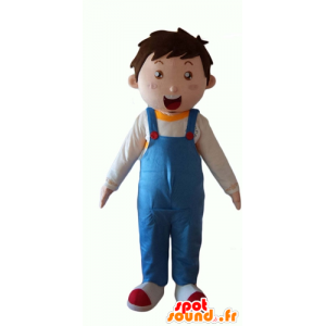 Mascot gutt, kledd i blå kjeledress - MASFR24051 - Maskoter gutter og jenter