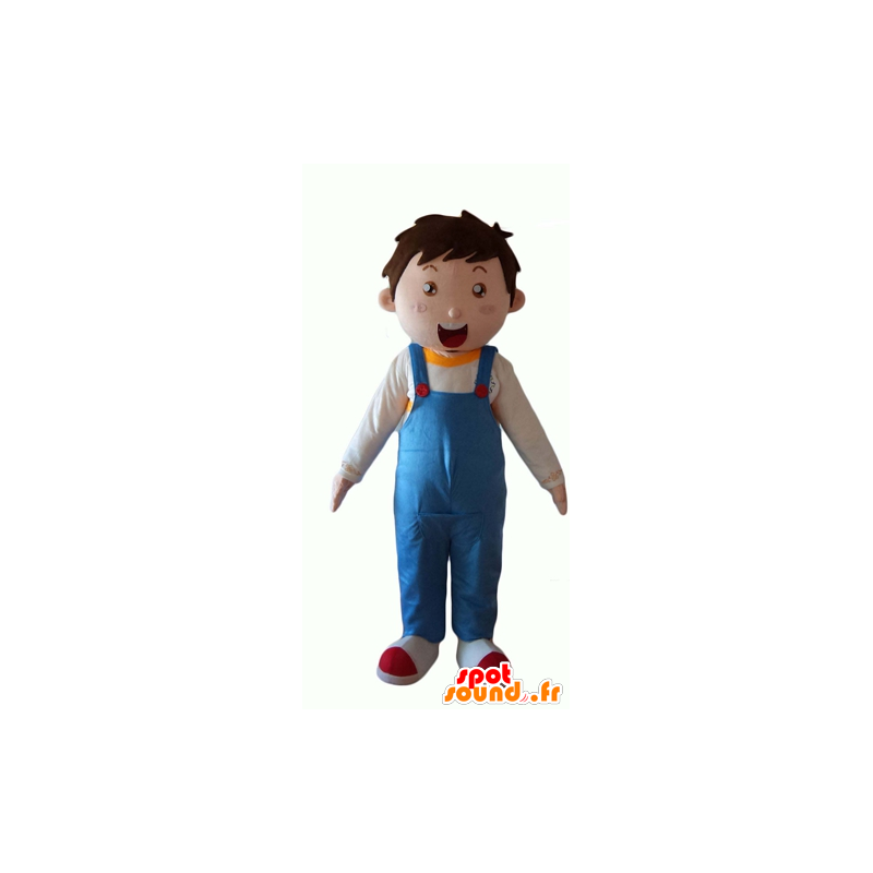 Mascot jongen, gekleed in blauwe overalls - MASFR24051 - Mascottes Boys and Girls