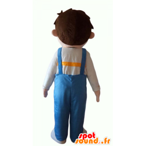 Mascot jongen, gekleed in blauwe overalls - MASFR24051 - Mascottes Boys and Girls