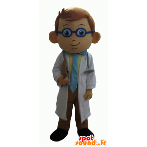 Mascotte de médecin, de docteur en blouse blanche - MASFR24056 - Mascottes Humaines