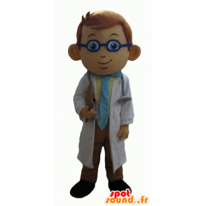 Μασκότ γιατρό σε γιατρό σε ένα λευκό παλτό - MASFR24056 - Ανθρώπινα Μασκότ